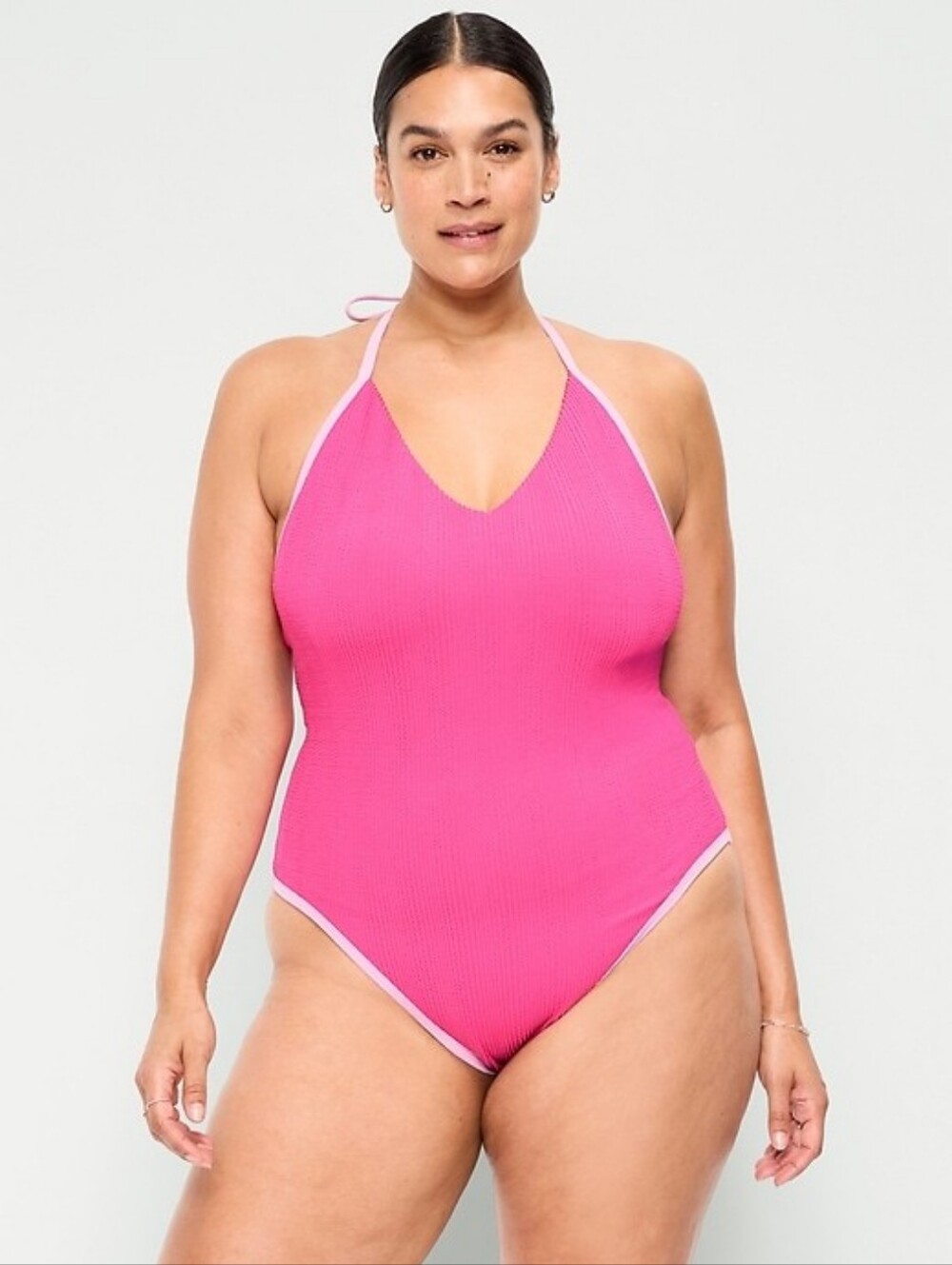 NWT Old Navy Dragonfruit Ribbed V-Neck Halter One-Piece Swimsuit 3X